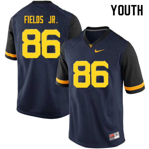 Youth #86 Randy Fields Jr. West Virginia Mountaineers College Football Jerseys Sale-Navy - Click Image to Close